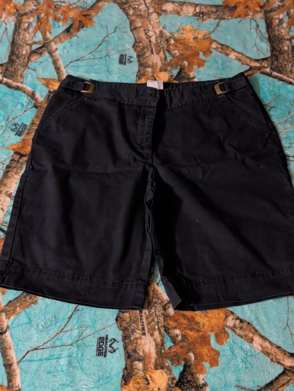 Lands' End Black Flat Front Women's Shorts